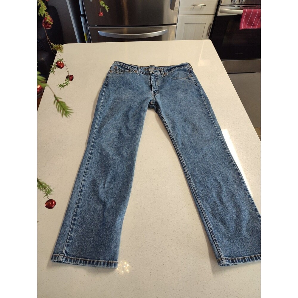 Levi's 514 Jeans Mens 36X28 Blue Straight Leg Denim Medium Wash Low Rise Classic